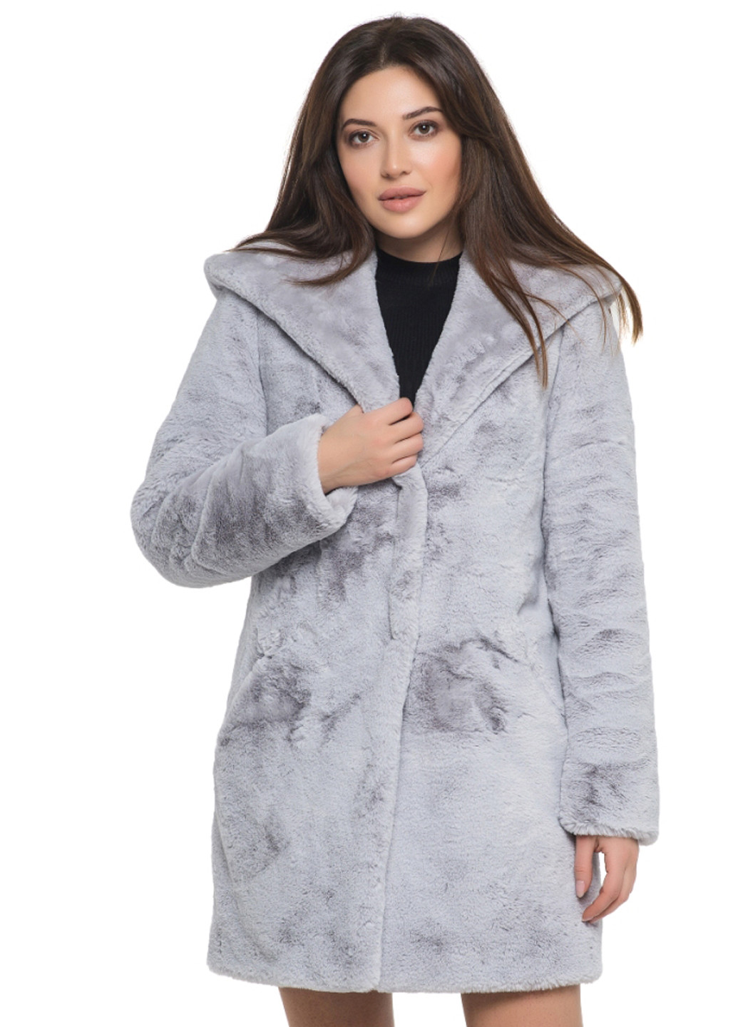 Шуба оверсайз із капюшоном 2-071